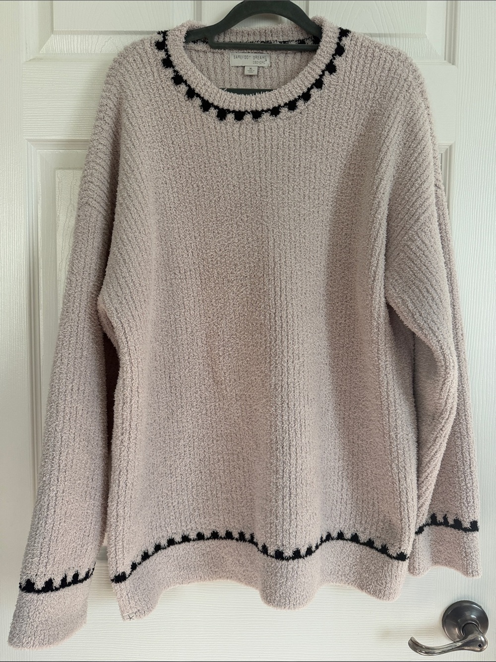 Barefoot Dreams CozyChic Ribbed Blanket Stitch Sweater XL